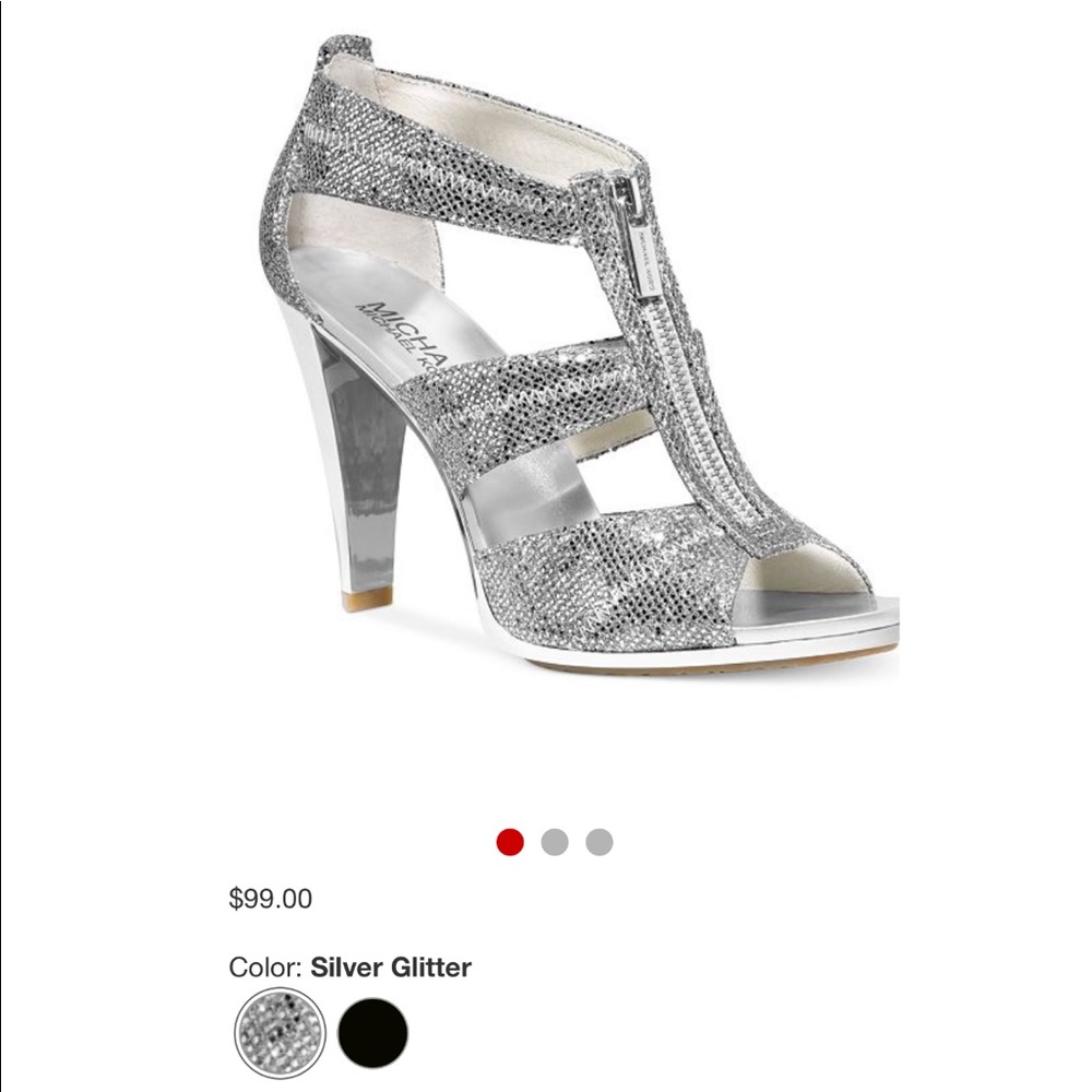 Michael Kors silver sparkly heels